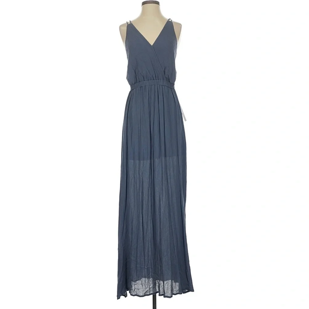 NWT Lulus Lost In Paradise Dusty Blue Maxi Dress Formal Prom Gala - Picture 2 of 7